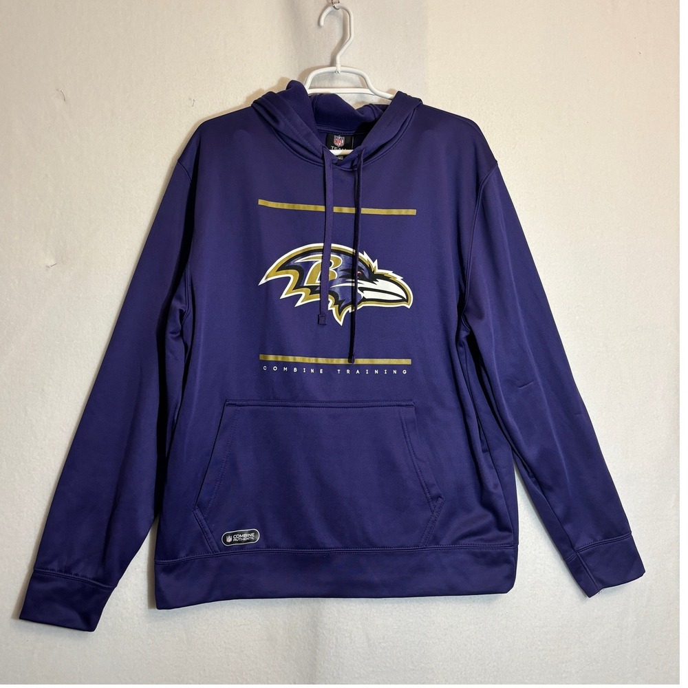 Baltimore Ravens New Era Combine Training Purple Hoodie Sweatshirt Mens Large
